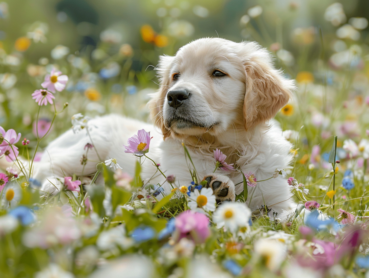 golden retriever blanc