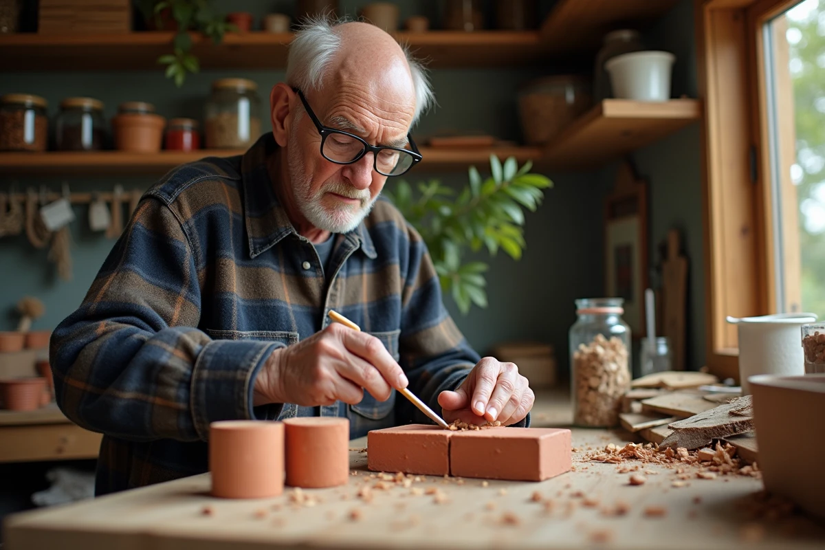 Homme assemble un nest d