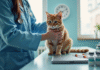 Vétérinaire tenant un chat lors d'une consultation